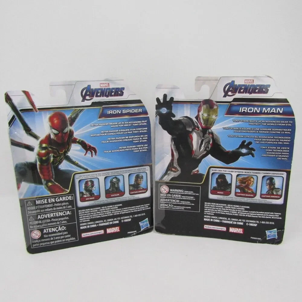 Marvel Avengers Iron Spider & Iron Man Action Figures Hasbro New In Package Lot